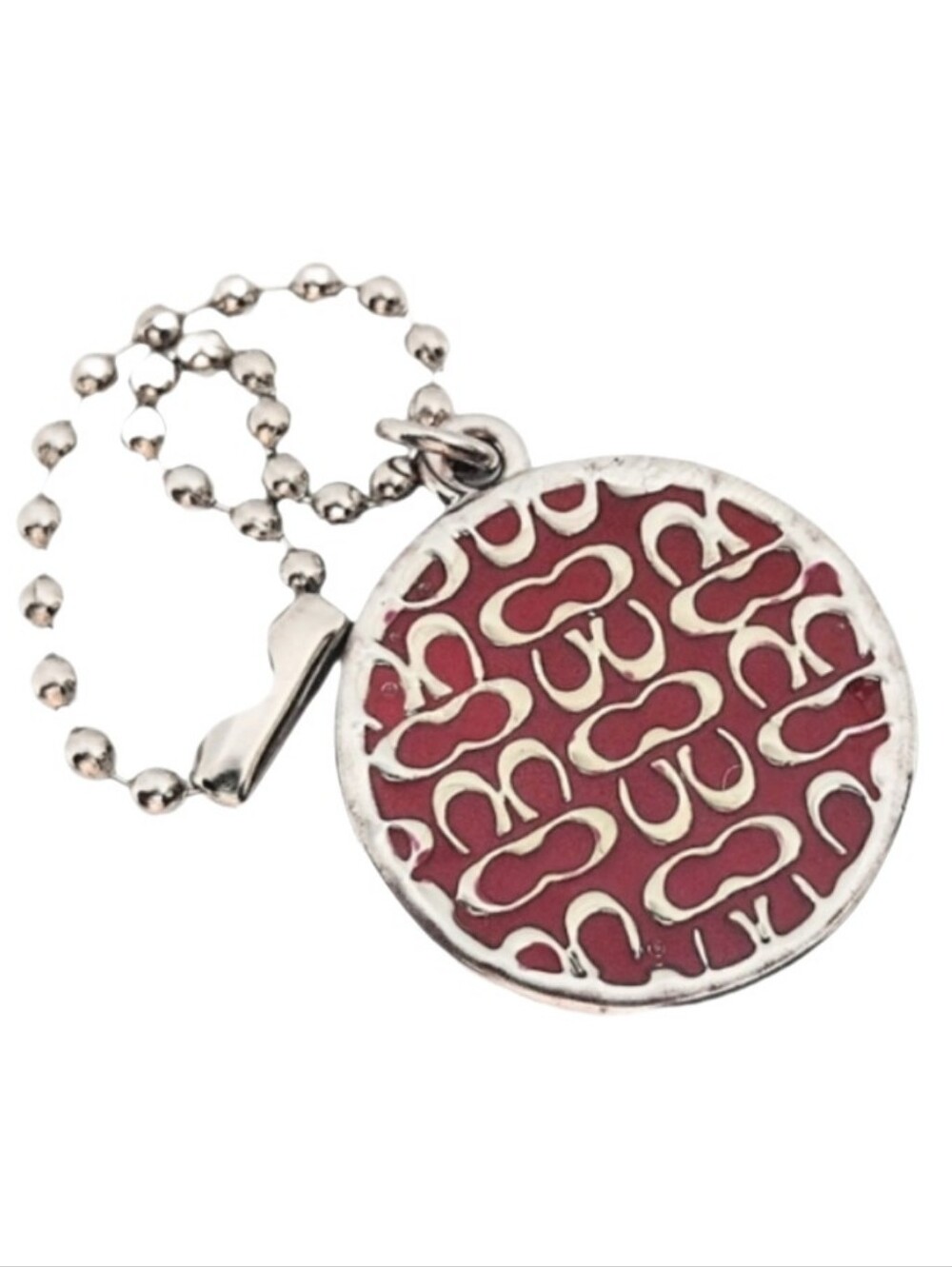 🔴 Y2K Coach Legacy Red Enamel Logo Metal Hangtag Bag Fob Charm Keychains